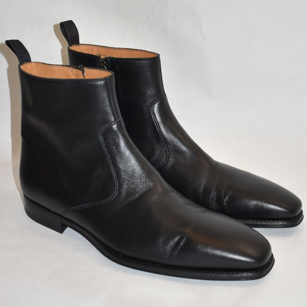 MAGNANNI Men's Jalen Square Toe Zip Boots Black Size 11.5 M 24202 - Picture 2 of 10